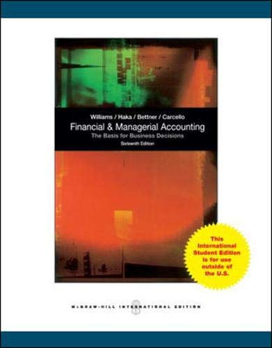 Financial and Managerial Accounting: The Basis for Business Decisions