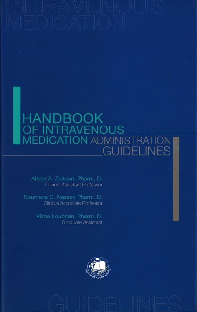 Handbook of Intravenous Administration Guideliness