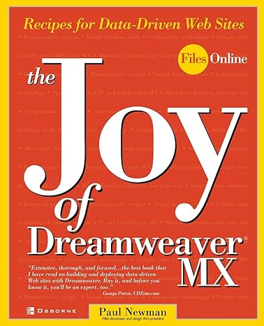Recipes For Data-Driven Web Sites The Joy of Dreamweaver MX