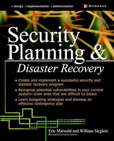 Security Planning and Disaster Recovery