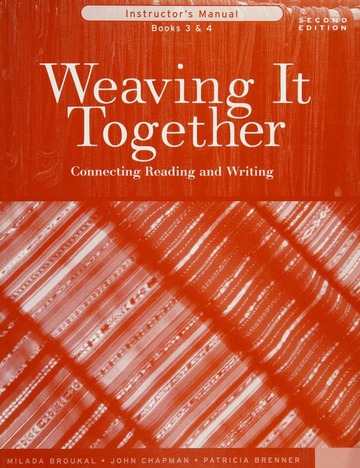 [9780838448212] Weaving It Together: Instructor’s Manual, Books 3 & 4: Connecting Reading and Writing (2nd Edition)